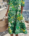 Cecilia | Abito Midi Fluido a Fiori con Tasche