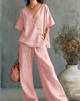 Greta | Completo Scollo a V con Bottoni