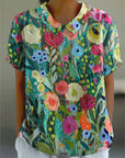 Chiara | Blusa Floreale con Colletto