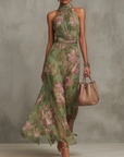 Camilla | Abito Maxi Floreale con Scollo Halter