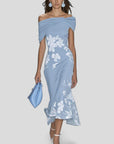 Stella | Abito Midi Floreale Spalle Scoperte