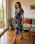 Rosalba | Abito Midi Floreale a Fiocco