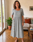 Stella | Abito Midi a Righe