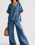 Greta | Completo Scollo a V con Bottoni