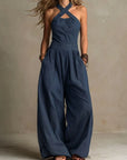 Isabella | Tuta Lunga Fluida con Scollo Halter