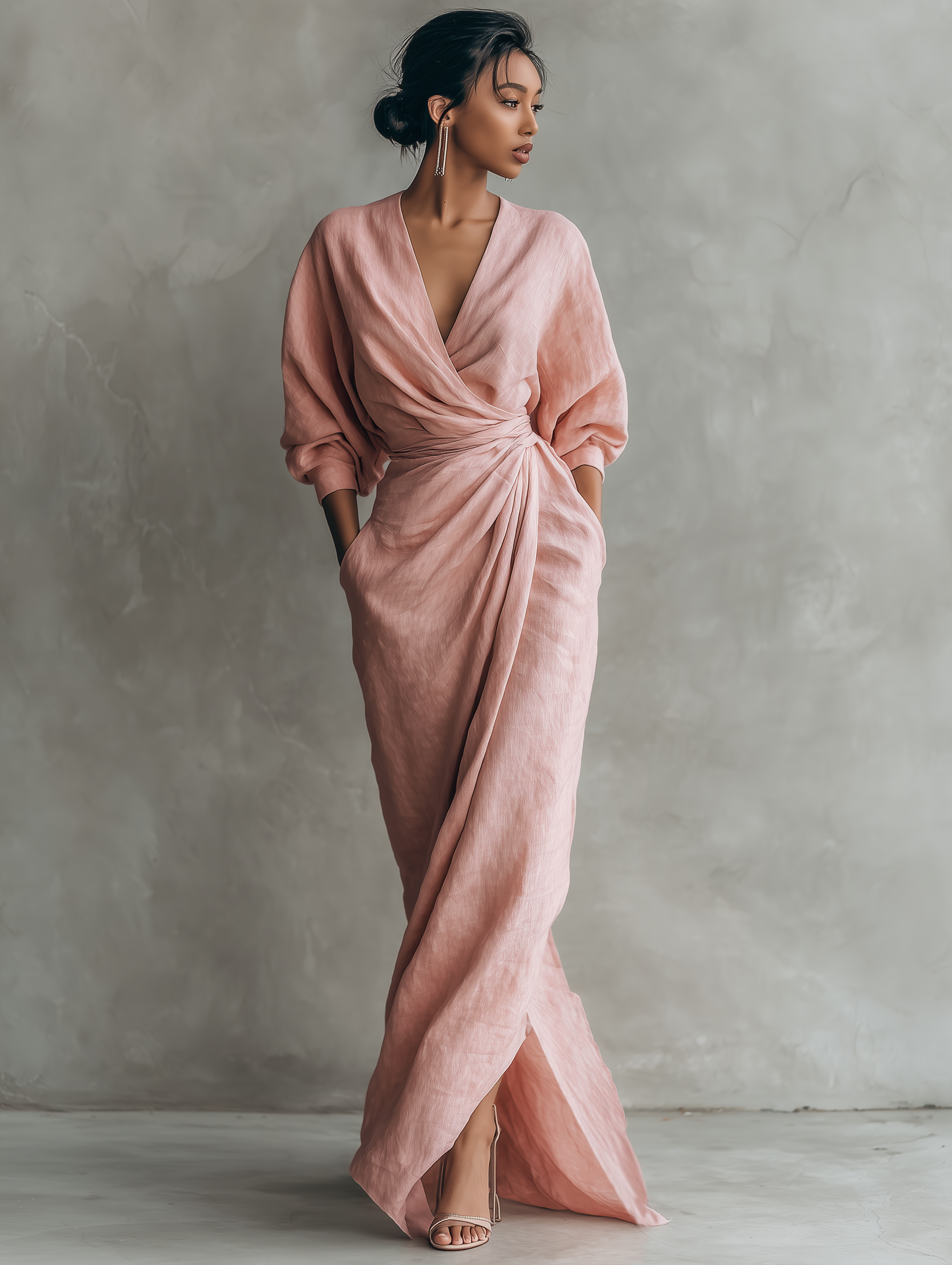 Isabella | Abito Maxi Portafoglio Drappeggiato