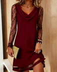 Greta | Abito Corto Elegante con Maniche in Pizzo