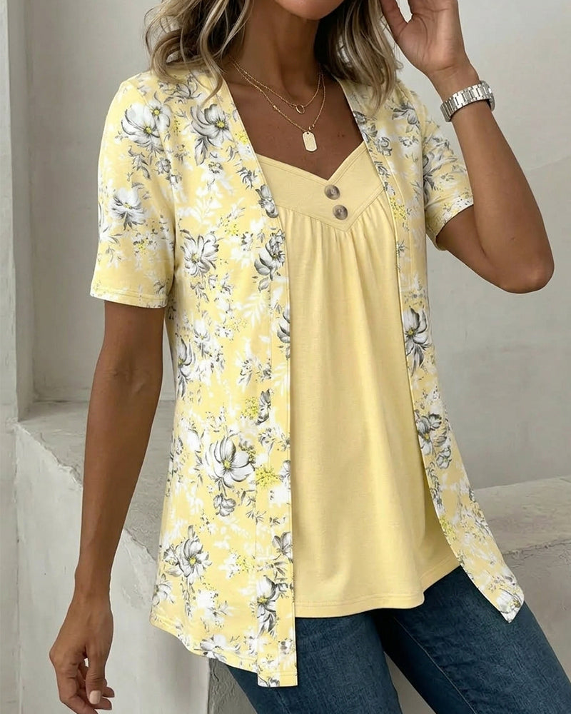 Valentina | Completo Floreale Scollo a V