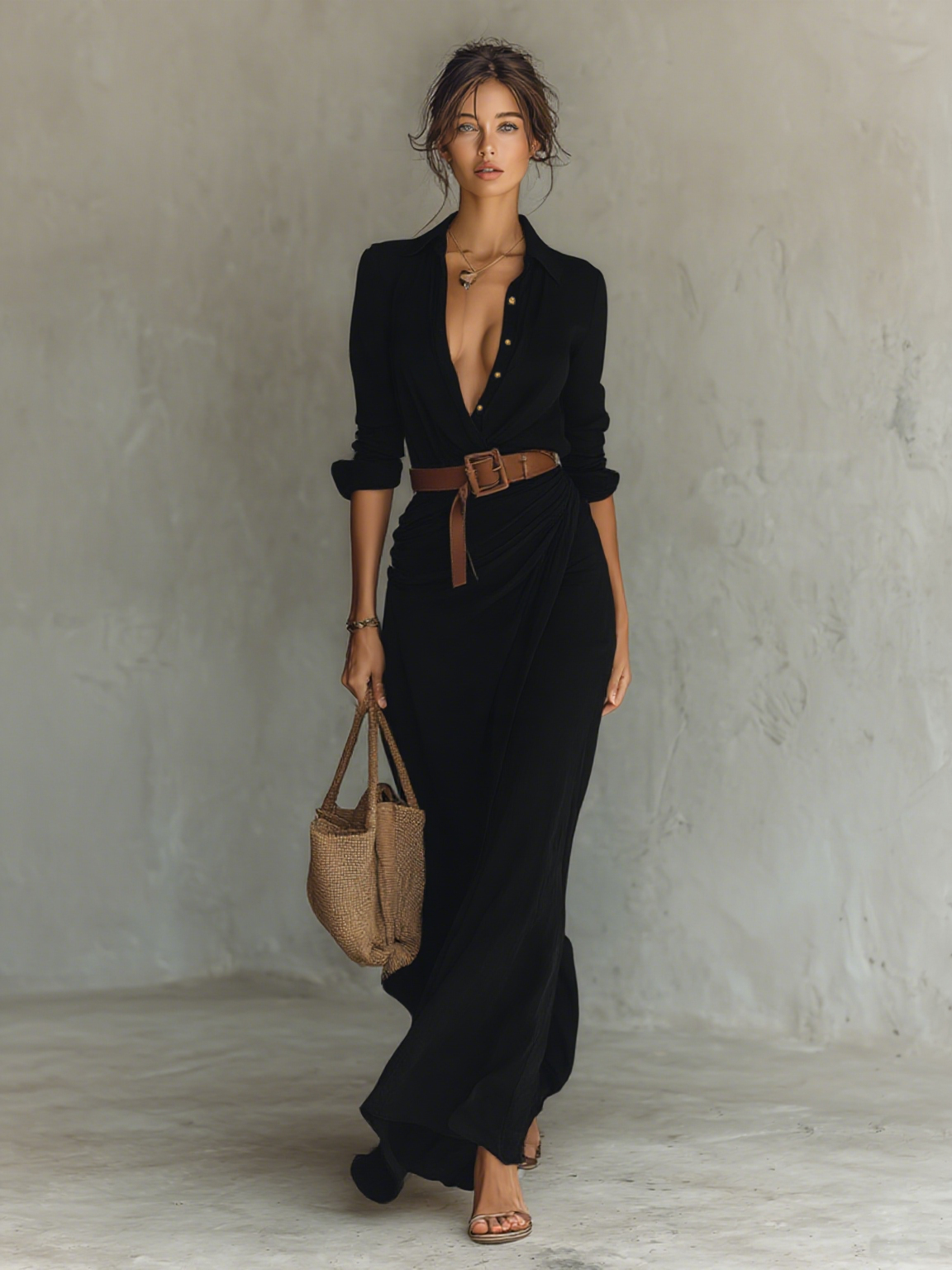 Chiara | Abito Maxi Drappeggiato