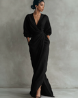 Isabella | Abito Maxi Portafoglio Drappeggiato