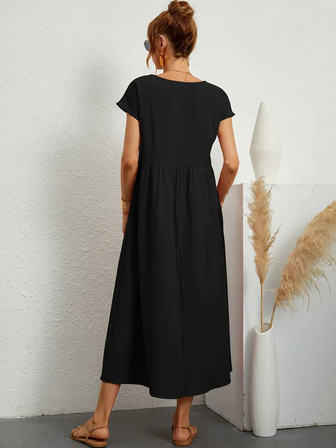 Livia | Abito Maxi Svasato con Tasche