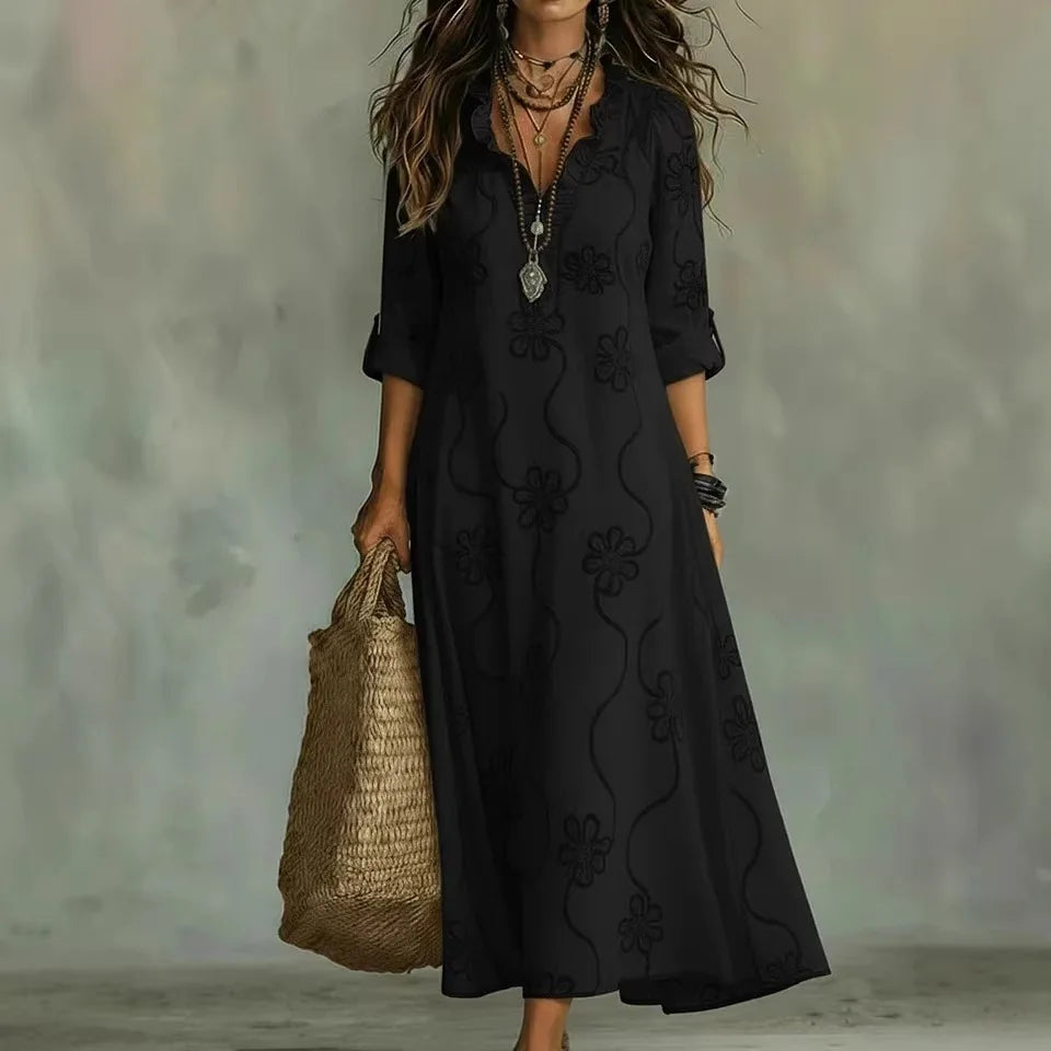 Bianca | Abito Maxi Ricamato Bohemien