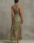 Camilla | Abito Maxi Floreale con Scollo Halter