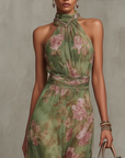 Livia | Abito Maxi Halter Floreale