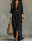 Sofia | Abito Camicia Lungo con Spacco