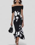 Stella | Abito Midi Floreale Spalle Scoperte