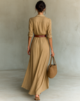 Chiara | Abito Maxi Drappeggiato