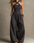 Isabella | Tuta Lunga Fluida con Scollo Halter